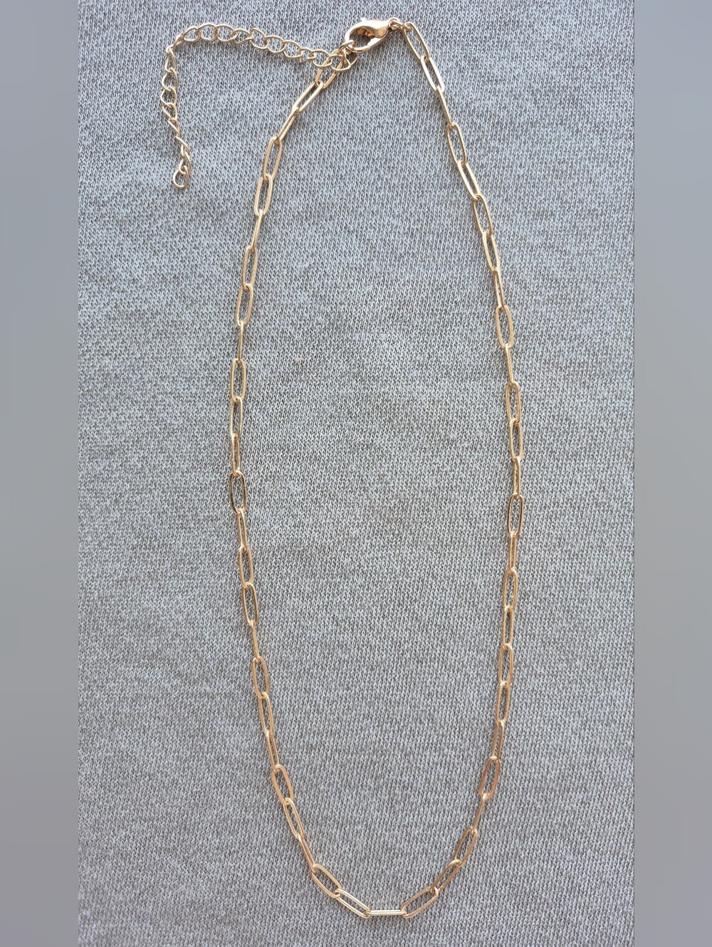 Delicate Gold Paperclip Chain Necklace - Women's Jewelry